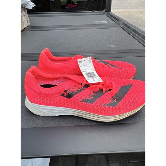 NEW adidas Mens Adizero Pro Running Shoes Signal Pink Core Black Size  11 FW9240 main image 4